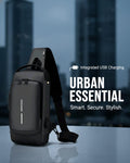 Urban Anti-Theft Sling Bag with USB Charging Port – Waterproof Smart Crossbody Backpack