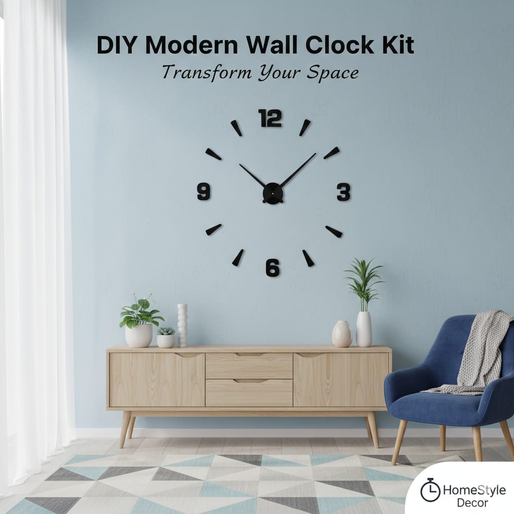 Modern DIY 3D Wall Clock – Silent Large Wall Clock for Living Room, Office & Study